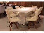 Conjunto Mesa de Jantar Ammo Mobili Livia Matilde com 08 Cadeiras 2.00 x 1.00 Retangular